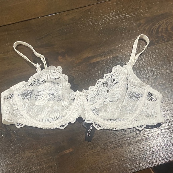 Adore Me 38 C White Lace Sheer Bra 38C NWT - Picture 1 of 7